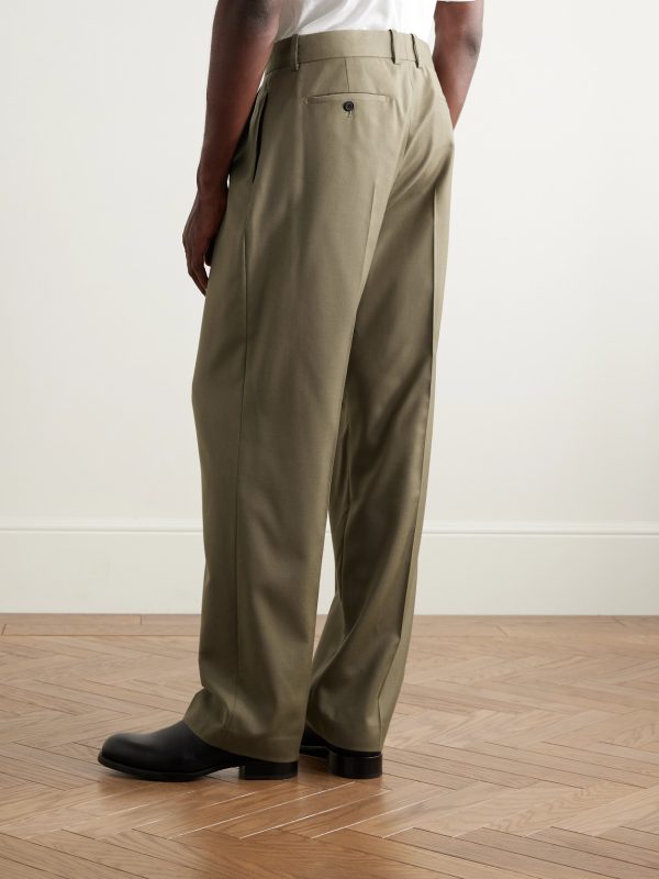 Zev Straight-Leg Pleated Virgin Wool-Twill Trousers - BK Zev Straight-Leg Pleated Virgin Wool-Twill Trousers - BK