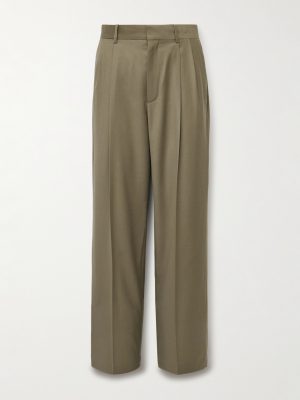 Zev Straight-Leg Pleated Virgin Wool-Twill Trousers Zev Straight-Leg Pleated Virgin Wool-Twill Trousers