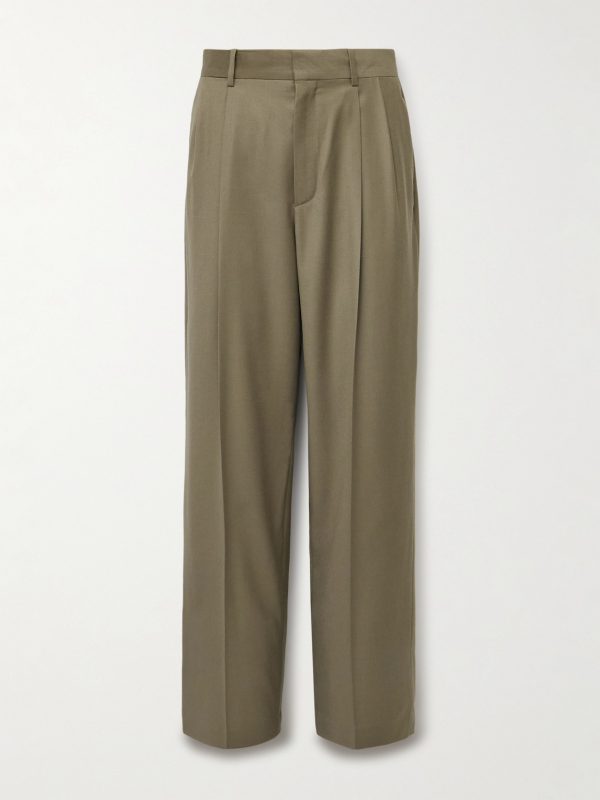 Zev Straight-Leg Pleated Virgin Wool-Twill Trousers Zev Straight-Leg Pleated Virgin Wool-Twill Trousers