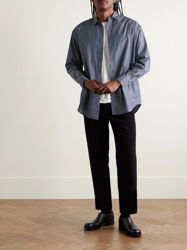 Miller Striped Cotton-Poplin Shirt - OU