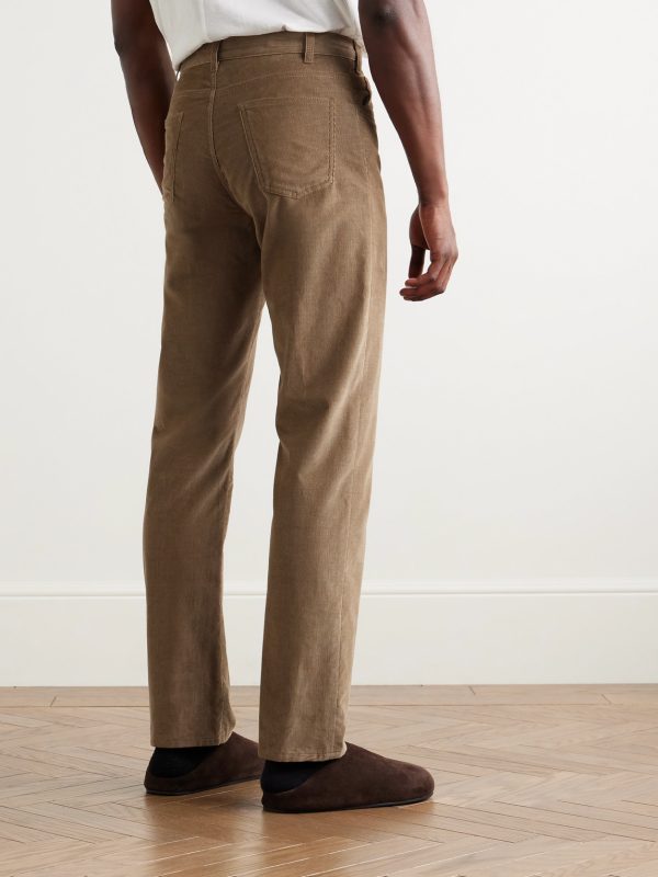 Fred Slim-Fit Straight-Leg Cotton-Corduroy Trousers - BK