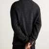 Cusko Top Cashmere-Blend Bouclé Half-Zip Sweater - BK