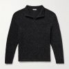 Cusko Top Cashmere-Blend Bouclé Half-Zip Sweater