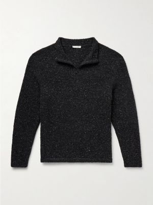 Cusko Top Cashmere-Blend Bouclé Half-Zip Sweater