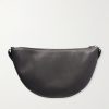 Crossbody Crescent Leather Messenger Bag - BK Crossbody Crescent Leather Messenger Bag - BK