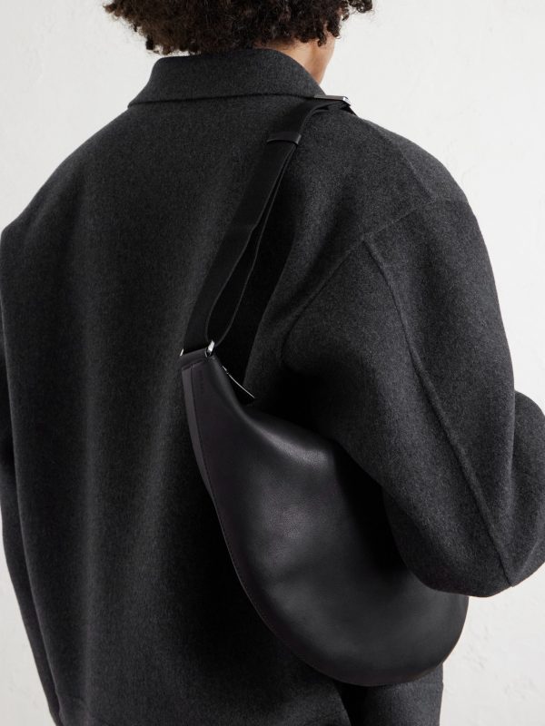 Crossbody Crescent Leather Messenger Bag - E2 Crossbody Crescent Leather Messenger Bag - E2
