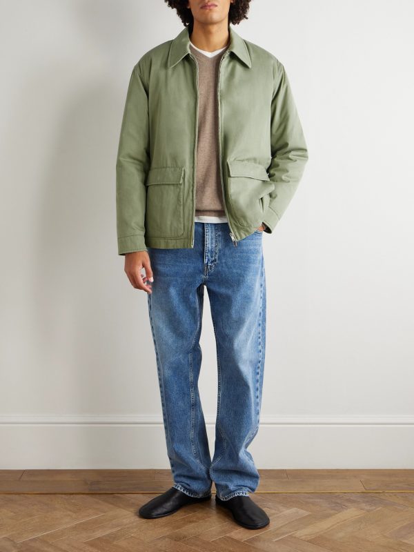 Justo Cotton and Cashmere-Blend Gabardine Bomber Jacket - OU Justo Cotton and Cashmere-Blend Gabardine Bomber Jacket - OU