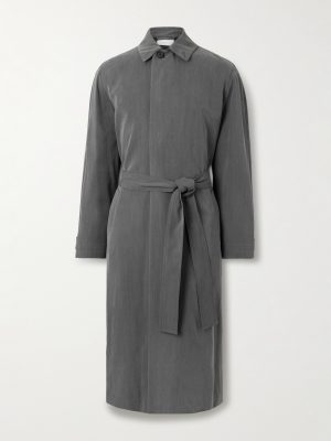 Tarian Silk and Virgin Wool-Blend Trench Coat Tarian Silk and Virgin Wool-Blend Trench Coat