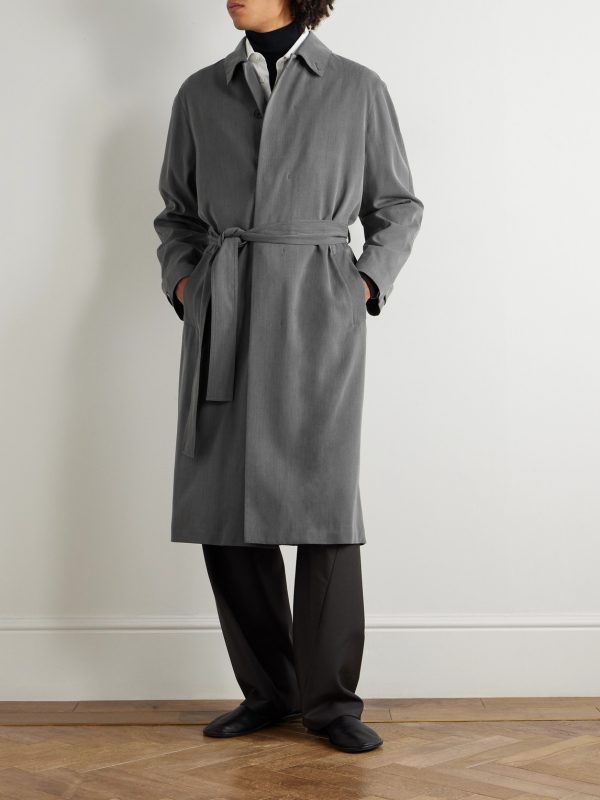 Tarian Silk and Virgin Wool-Blend Trench Coat - OU Tarian Silk and Virgin Wool-Blend Trench Coat - OU