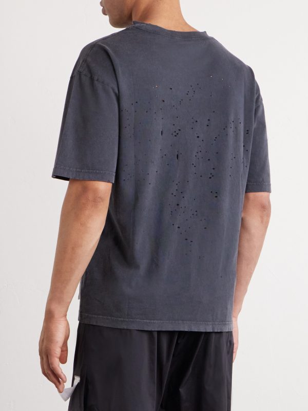 Logo-Print Distressed MothTech™ Cotton-Jersey T-Shirt - BK Logo-Print Distressed MothTech™ Cotton-Jersey T-Shirt - BK