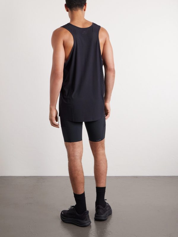 Embellished Logo-Appliquéd Space-O™ Mesh Tank Top - BK