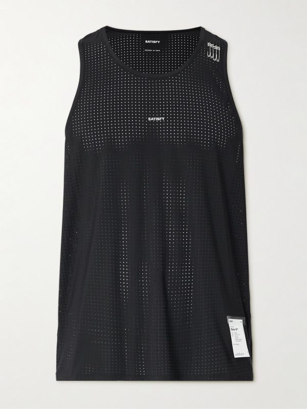 Embellished Logo-Appliquéd Space-O™ Mesh Tank Top
