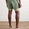 Straight-Leg Layered Logo-Print Stretch-Jersey and Shell Drawstring Shorts - BK Straight-Leg Layered Logo-Print Stretch-Jersey and Shell Drawstring Shorts - BK