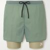Straight-Leg Layered Logo-Print Stretch-Jersey and Shell Drawstring Shorts Straight-Leg Layered Logo-Print Stretch-Jersey and Shell Drawstring Shorts