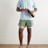 Straight-Leg Layered Logo-Print Stretch-Jersey and Shell Drawstring Shorts - OU Straight-Leg Layered Logo-Print Stretch-Jersey and Shell Drawstring Shorts - OU