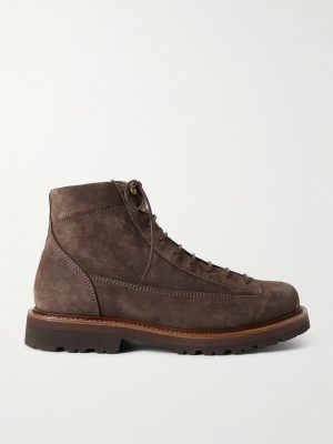 Suede Lace-Up Boots