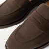 Leather-Trimmed Suede Penny Loafers - CU Leather-Trimmed Suede Penny Loafers - CU