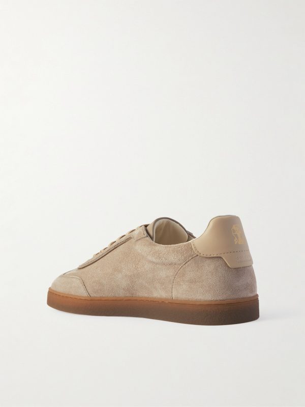 Leather-Trimmed Suede Sneakers - BK Leather-Trimmed Suede Sneakers - BK