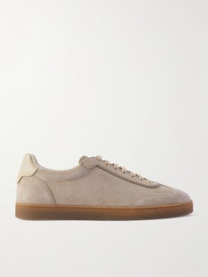 Leather-Trimmed Suede Sneakers Leather-Trimmed Suede Sneakers
