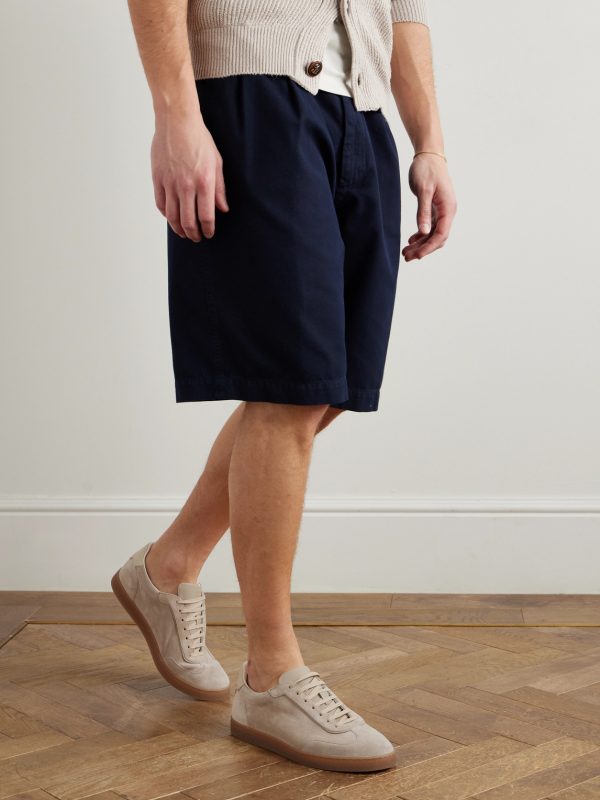 Leather-Trimmed Suede Sneakers - OU Leather-Trimmed Suede Sneakers - OU