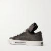 + Converse One Star Leather-Trimmed Calf Hair Sneakers - BK + Converse One Star Leather-Trimmed Calf Hair Sneakers - BK