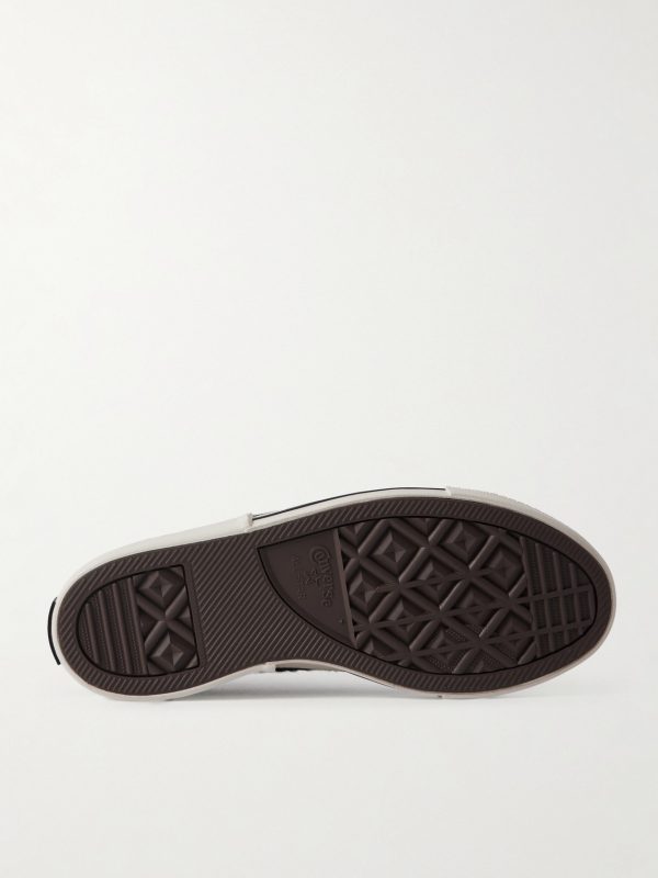 + Converse One Star Leather-Trimmed Calf Hair Sneakers - E1 + Converse One Star Leather-Trimmed Calf Hair Sneakers - E1