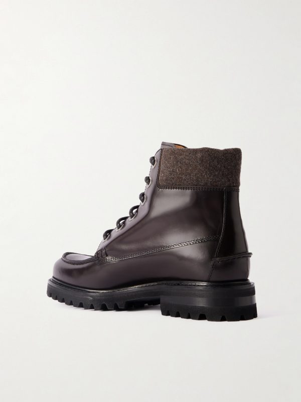 Padstow Glossed-Leather Boots - BK Padstow Glossed-Leather Boots - BK