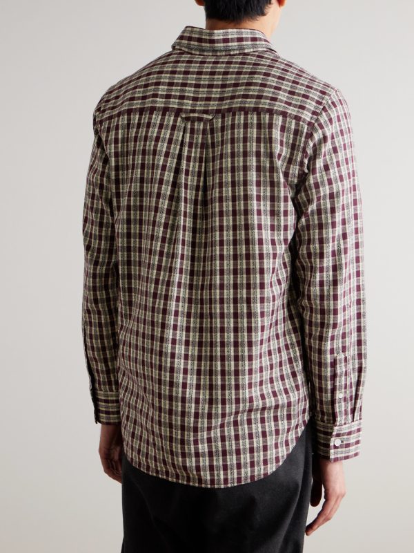 Colby 50007 Embroidered Checked Organic Cotton Shirt - BK