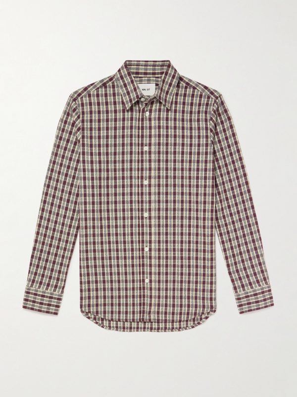 Colby 50007 Embroidered Checked Organic Cotton Shirt