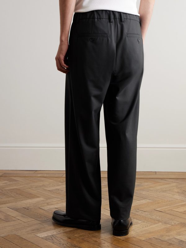 Kay 1088 Straight-Leg Pleated Recycled Woven Trousers - BK Kay 1088 Straight-Leg Pleated Recycled Woven Trousers - BK