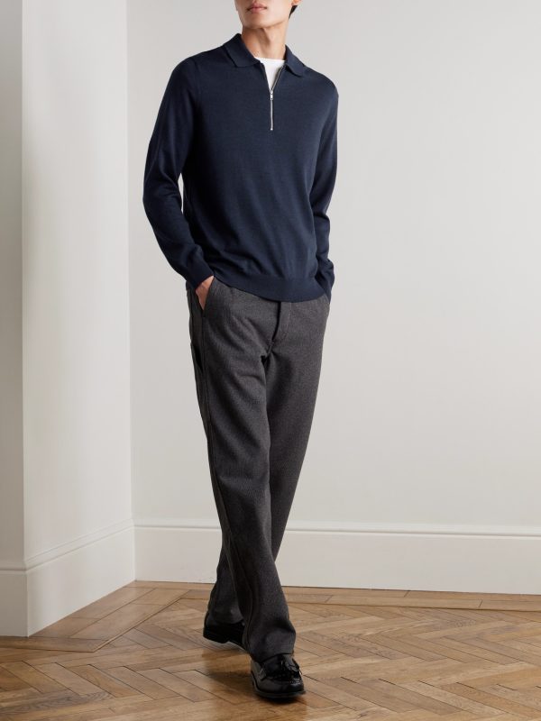 Sergio 6605 Merino Wool Half-Zip Polo Shirt - OU Sergio 6605 Merino Wool Half-Zip Polo Shirt - OU