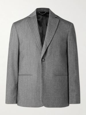 Timo 10001 Herringbone Wool and Cotton-Blend Suit Jacket Timo 10001 Herringbone Wool and Cotton-Blend Suit Jacket