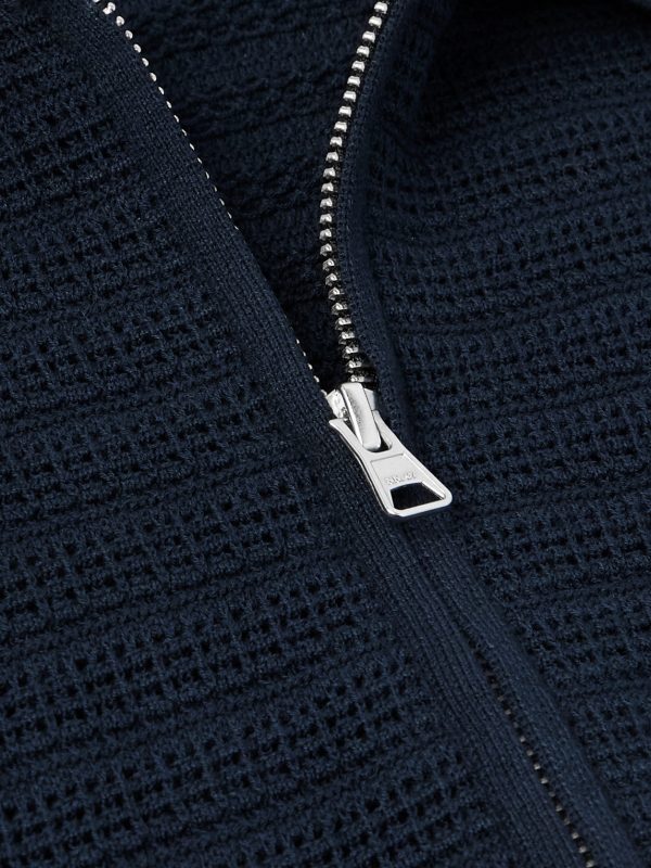 Gustav Open-Knit Organic Cotton Zip-Up Cardigan - CU Gustav Open-Knit Organic Cotton Zip-Up Cardigan - CU