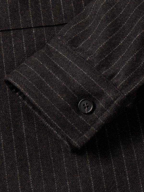 Freddy 1630 Pinstriped Recycled-Wool-Blend Overshirt - E1