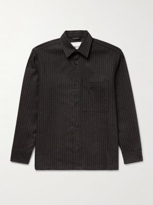 Freddy 1630 Pinstriped Recycled-Wool-Blend Overshirt Freddy 1630 Pinstriped Recycled-Wool-Blend Overshirt