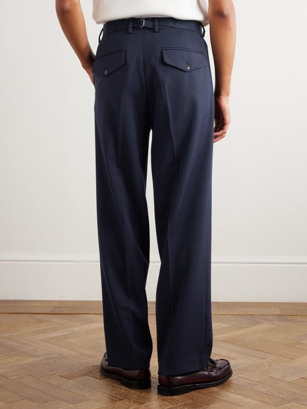 Justin 10002 Straight-Leg Pleated Wool-Blend Twill Suit Trousers - BK Justin 10002 Straight-Leg Pleated Wool-Blend Twill Suit Trousers - BK