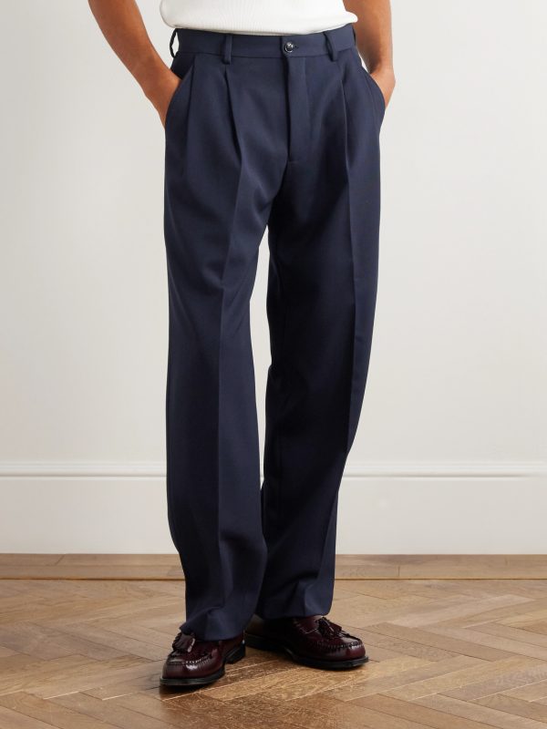 Justin 10002 Straight-Leg Pleated Wool-Blend Twill Suit Trousers - FR Justin 10002 Straight-Leg Pleated Wool-Blend Twill Suit Trousers - FR