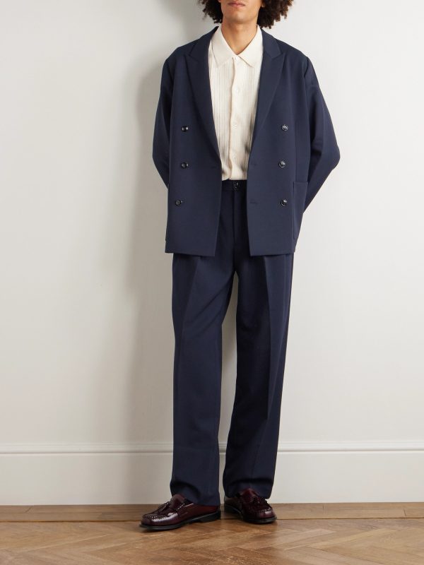 Justin 10002 Straight-Leg Pleated Wool-Blend Twill Suit Trousers - OU Justin 10002 Straight-Leg Pleated Wool-Blend Twill Suit Trousers - OU