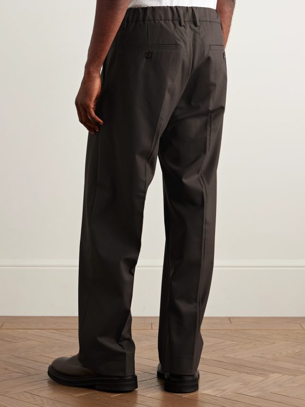 Kay 1088 Straight-Leg Pleated Recycled-Woven Trousers - BK