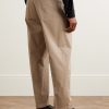 Stan Tapered Pleated Cotton-Twill Trousers - BK Stan Tapered Pleated Cotton-Twill Trousers - BK