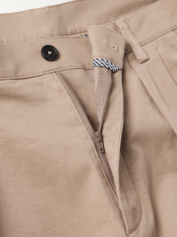 Stan Tapered Pleated Cotton-Twill Trousers - E1 Stan Tapered Pleated Cotton-Twill Trousers - E1