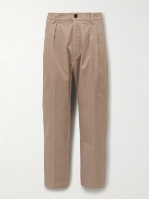 Stan Tapered Pleated Cotton-Twill Trousers