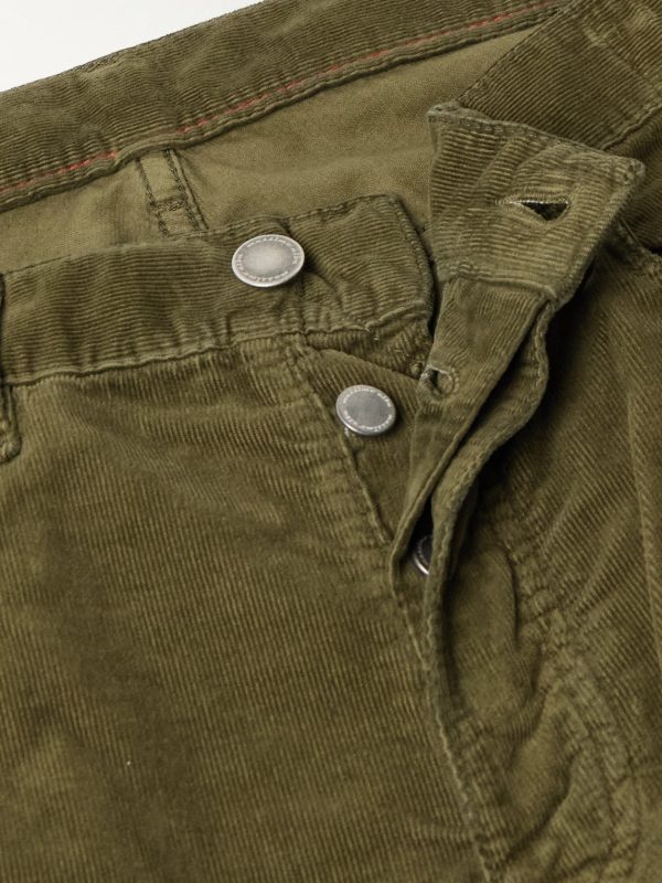 Slim-Fit Straight-Leg Cotton-Corduroy Trousers - E1