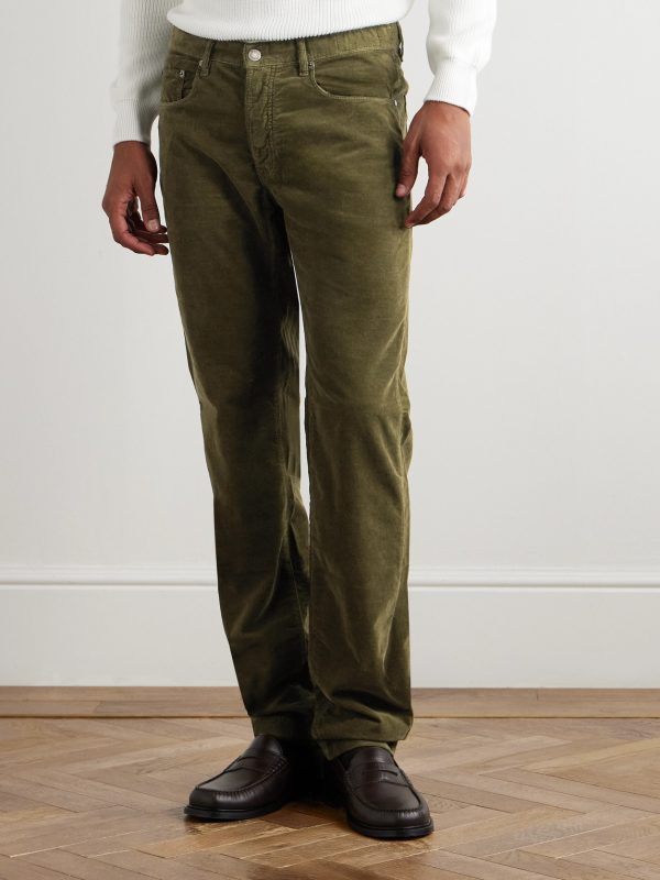 Slim-Fit Straight-Leg Cotton-Corduroy Trousers - FR