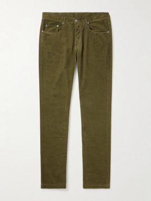 Slim-Fit Straight-Leg Cotton-Corduroy Trousers