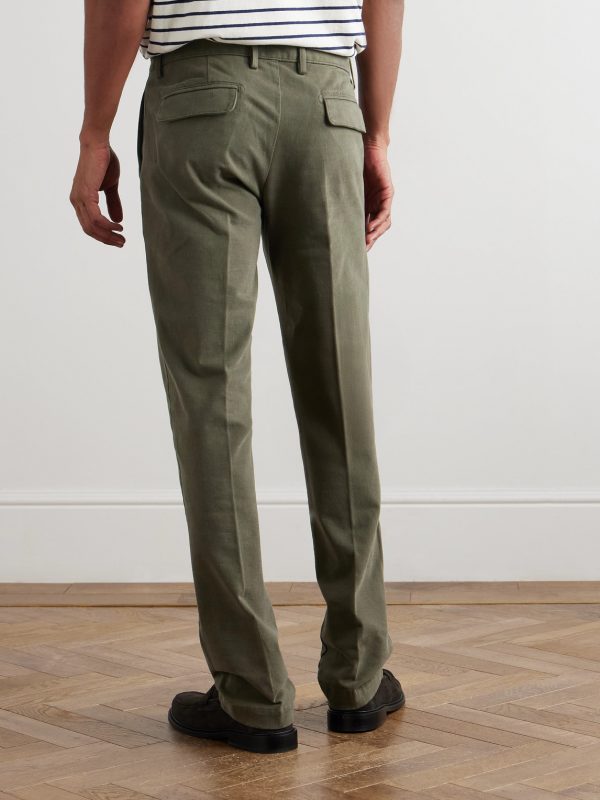 Straight-Leg Stretch-Cotton Gabardine Trousers - BK Straight-Leg Stretch-Cotton Gabardine Trousers - BK