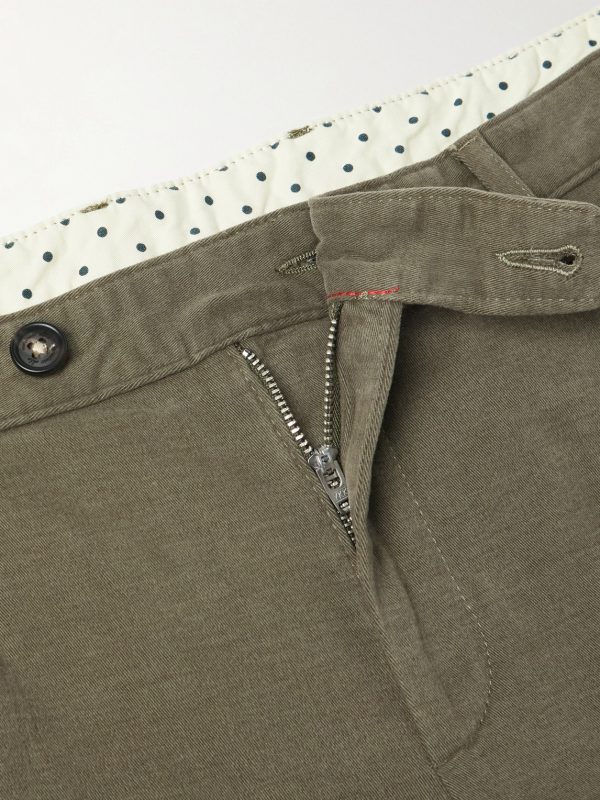 Straight-Leg Stretch-Cotton Gabardine Trousers - E1 Straight-Leg Stretch-Cotton Gabardine Trousers - E1