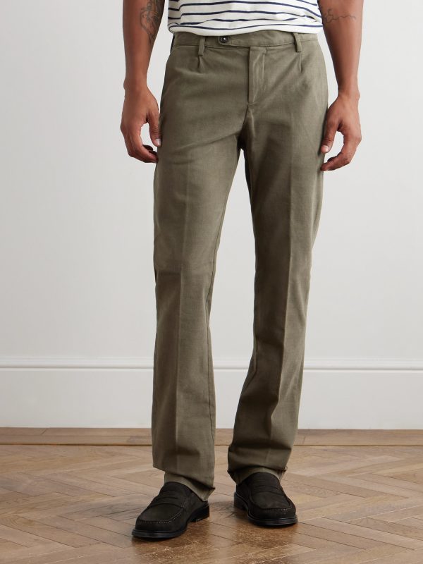 Straight-Leg Stretch-Cotton Gabardine Trousers - FR Straight-Leg Stretch-Cotton Gabardine Trousers - FR