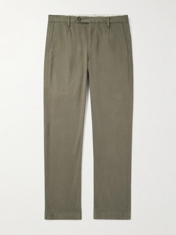 Straight-Leg Stretch-Cotton Gabardine Trousers Straight-Leg Stretch-Cotton Gabardine Trousers