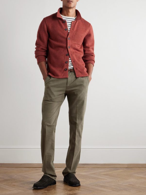 Straight-Leg Stretch-Cotton Gabardine Trousers - OU Straight-Leg Stretch-Cotton Gabardine Trousers - OU